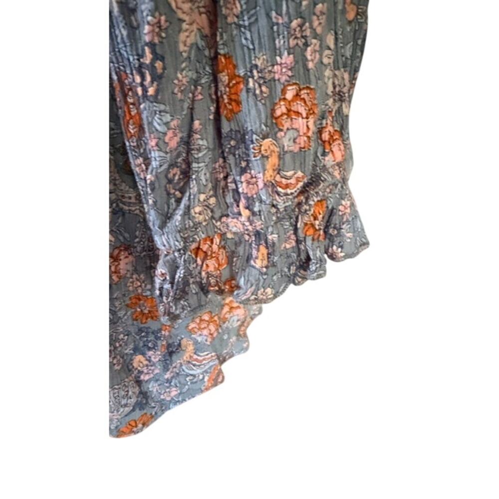 Democracy Women’s Large Floral Paisley Button Front Blouse 3/4 Sleeve - Picture 4 of 7